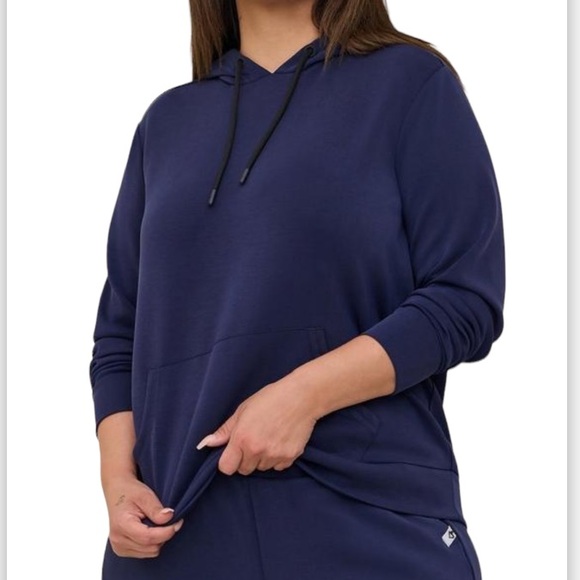 torrid Tops - TORRID Cupro Long Sleeve Navy Blue Active Hoodie Sweatshirt 1X